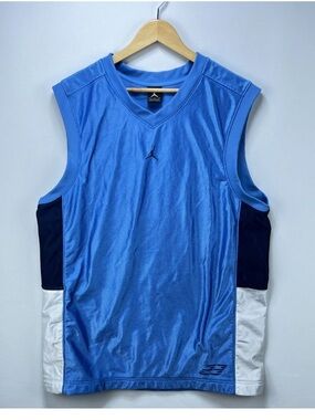 Vintage Nike Air Jordan Brand UNC Carolina Blue Basketball Jersey Tank XL